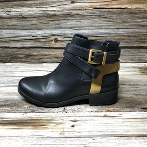 BCBGeneration Black and Gold Ankle Boots
